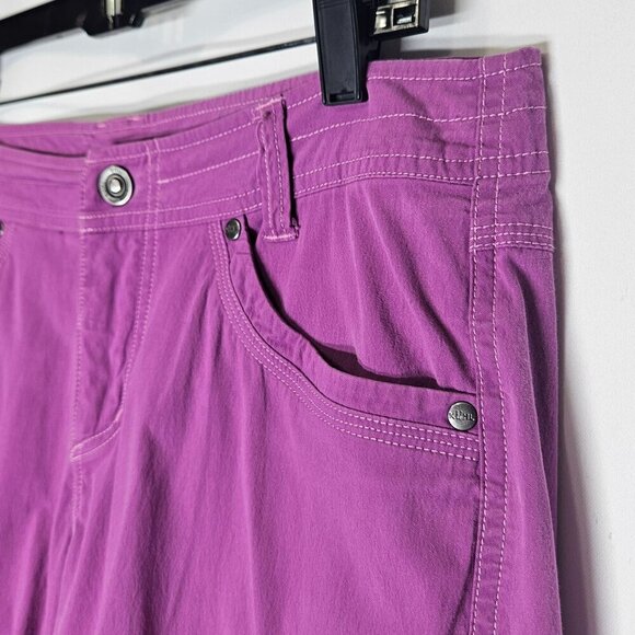 Kuhl Womens Cargo Bermuda Shorts Size 10 Purple Cotton Blend Outdoor Hiking - Picture 10 of 12